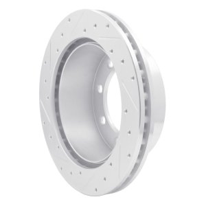 Ford E-350 Club Wagon Brake Rotor (1) - Rear Right - R1 Concepts - Drilled & Slotted - Silver - `99-`07